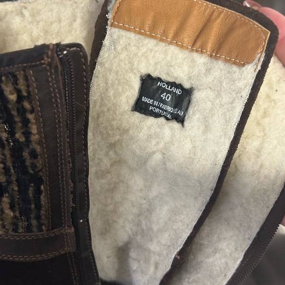 Bos & Co Holland Wool-Lined Waterproof Tall Boots Sz 40/9.5 Portugal ❄️🖤 - Picture 3 of 9